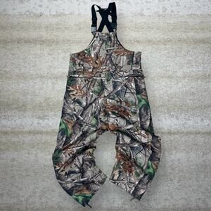 Vintage Hunting Camo Overalls Baggy Wide Leg Fit Insulated Creekside L 90s